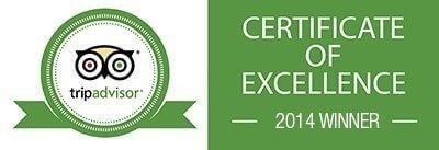 Trip Advisor: Certificate of Recommendation (2013 Winner)
